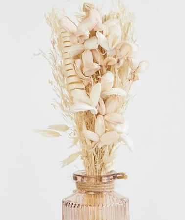 Home Centre Corsica Eden 3-Petal Decorative Flowers in Glass Vase