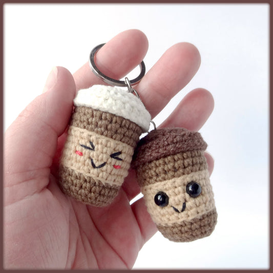 Coffee cup keychain Crochet Pattern