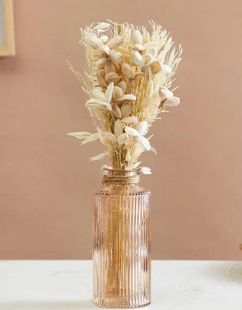 Home Centre Corsica Eden 3-Petal Decorative Flowers in Glass Vase