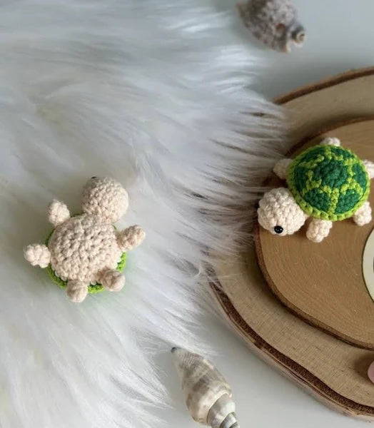GLOSSYPLUS Mini Handmade Crochet Turtle Keychain