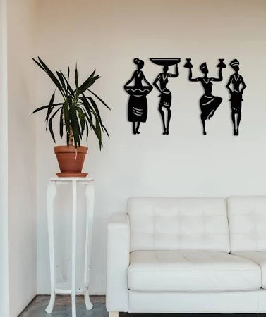 AUROMIN THE Art OF INGENUITY Tribal Women 4 Pcs Wall Decoration