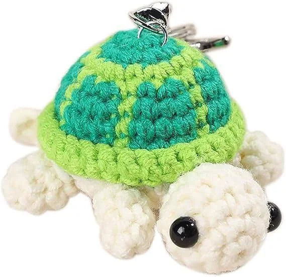 GLOSSYPLUS Mini Handmade Crochet Turtle Keychain